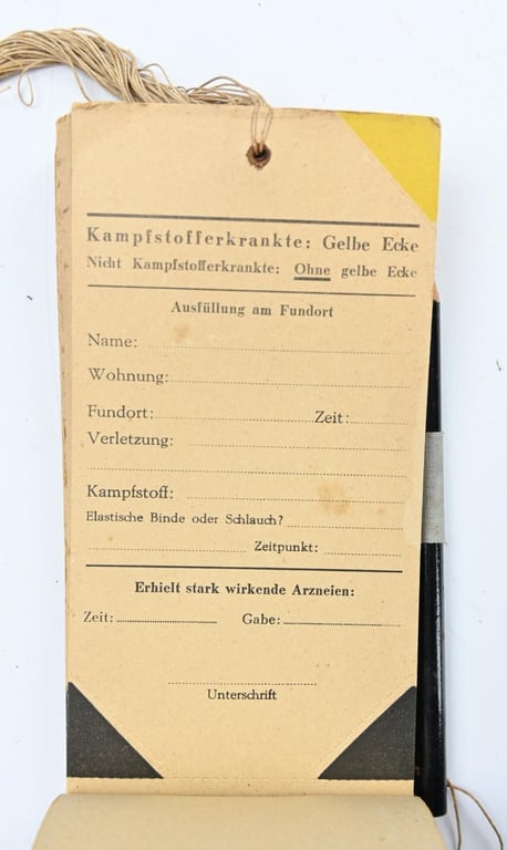 German WH Medical Wound Tag Booklet