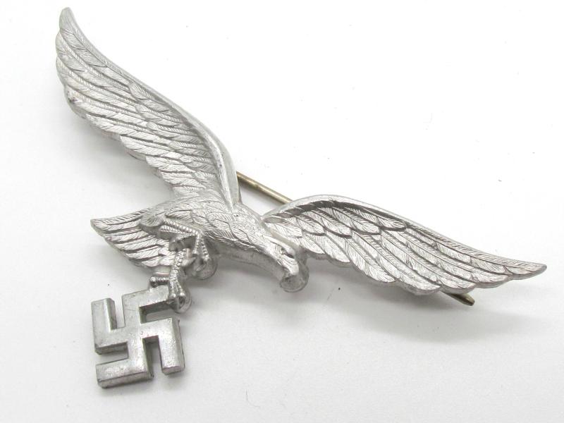 Aluminum Luftwaffe breast eagle for summer tunic or leather flight jacket