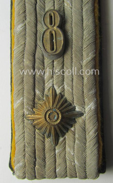 Single, Waffen-SS, 'cyphered' officers'-pattern shoulderboard: 'SS-Obersturmfuhrer' who served within the: 'Waffen-SS Kav.-Truppen' (ie. '8. SS-Kav.-Div.' “Florian Geyer”)