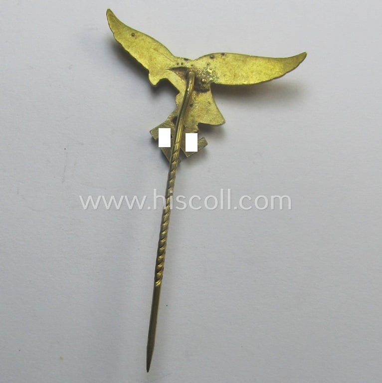 Bright-golden-toned lapel-pin (ie. 'Zivilabzeichen') to be worn on the civil attire as was intended for usage by the various staff-members of the 'Luftwaffe'