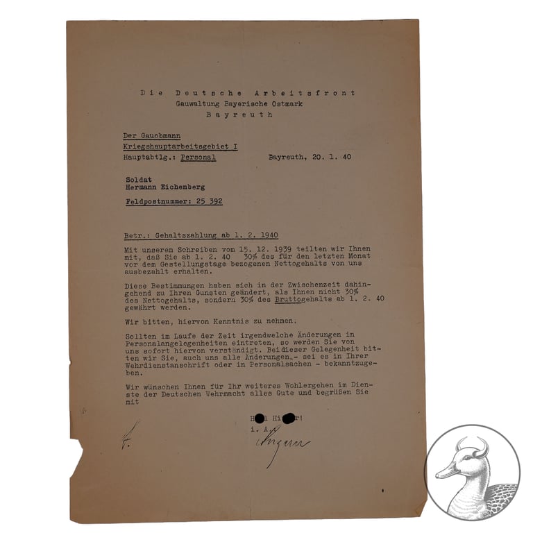 Konvolut Dokumente Deutsche Arbeitsfront Bayreuth-Partei Kreissportwart