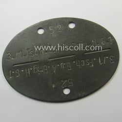 Zinc-based, WH (Luftwaffe) ie. 'Hermann Göring-Division'-related ID-disc, bearing...
