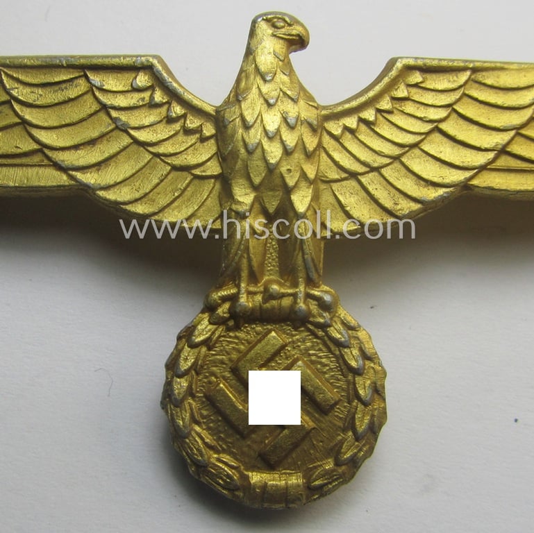 WH (KM) bright-golden-toned, light-weight- (ie. aluminium-) based breast-eagle ('Brustadler') being a neatly 'M'- (ie. 'Maedicke'-) marked example