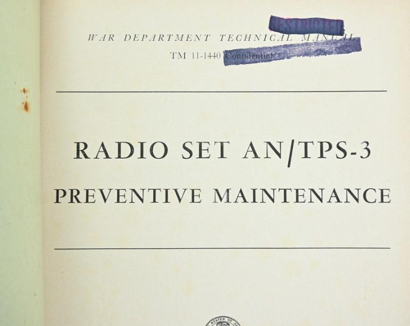US WW2 TM11-1440 AN/TPS-3 Manual