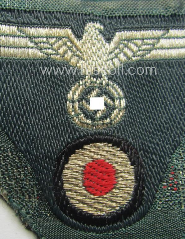 WH (Heeres) officers'-type: 'M41/M43-pattern'-cap-eagle/cocarde (cap-trapezoid or: 'Mützentrapez') as was intended for usage on the: 'M-41 o. 43'-model, officers'-type field-caps (ie. 'Einheitsfeldmützen')