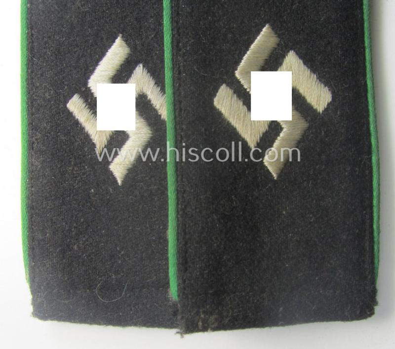 Pair of EM- (ie. NCO-) type 'Sicherheitsdienst'- (ie. 'SD'-) related shoulderstraps: 'Schützmannschaften' (ie. 'Schuma')