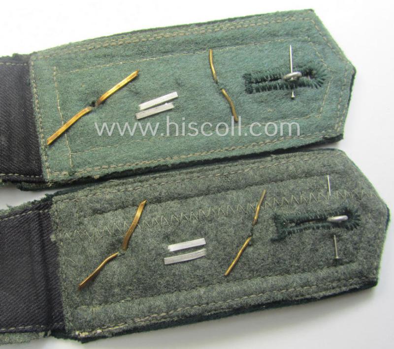 Pair of WH (Heeres) NCO-type (ie. 'M36- o. M40'-pattern- and/or 'pointed-styled'), neatly 'cyphered' shoulderstraps as was intended for usage by an: 'Oberfeldwebel einer Infanterie Lehr-Bataillons o. Rgts.'