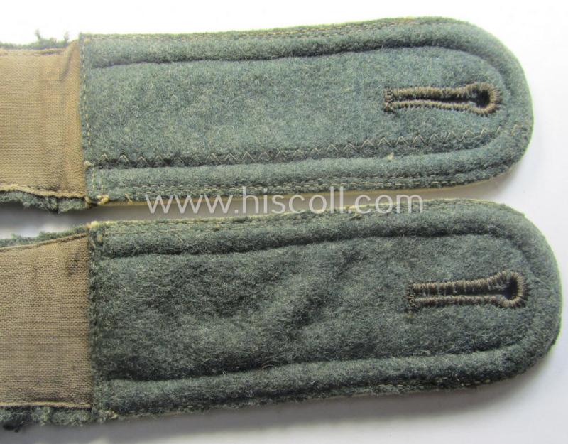 Pair of early- (ie. mid-) war-period WH (Heeres), 'M40'-pattern (rounded-styled and neatly 'cyphered') NCO-type shoulderstraps as was intended for an: 'Uffz. des Wehr-Ersatzdienstelle im Wehrkreises V'