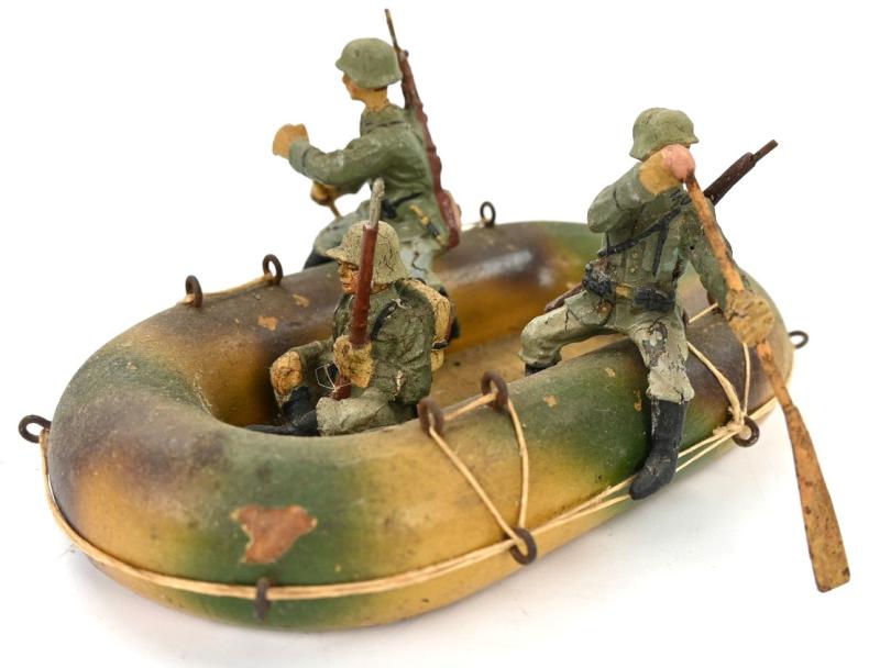 German Elastolin Toy Figures in boat