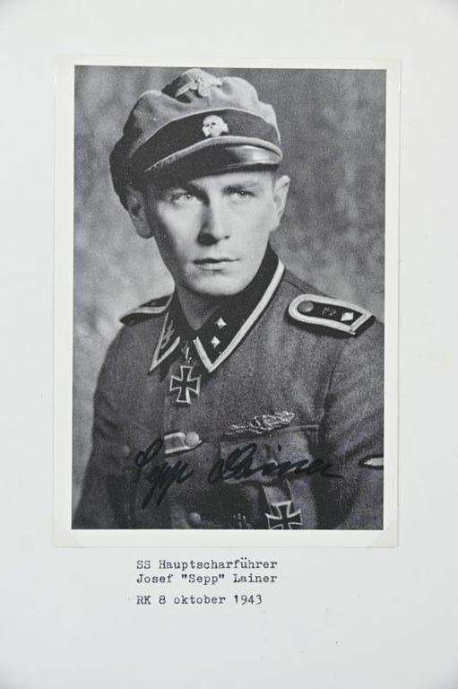 Signature of Waffen-SS KC Recipient 'Sepp Lainer'