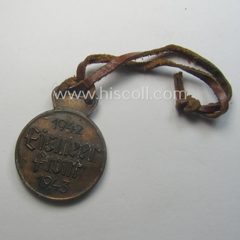 WH 'Gebirgsjäger'-related item: a semi-official, commemorative-medal (ie. talisman or 'Url') entitled: 'Eismeerfront - 1942-1943'