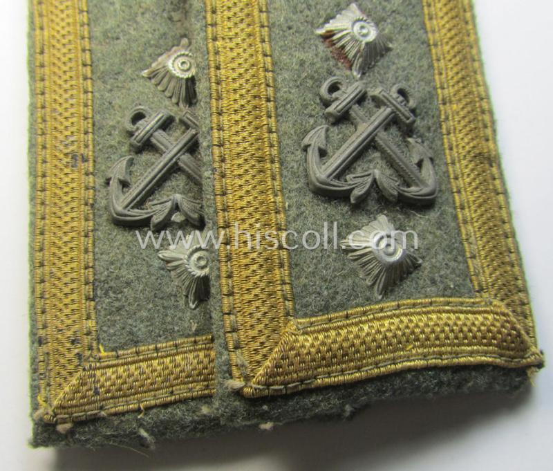 Attractive - fully matching and not that easily found! - pair of 'cyphered' (and I deem early-war-pattern!) WH (Kriegsmarine) NCO-type shoulderstraps as was intended for an: 'Oberfeldwebel eines Küsten-Artillerie-Rgts. o. Abtlgs.'