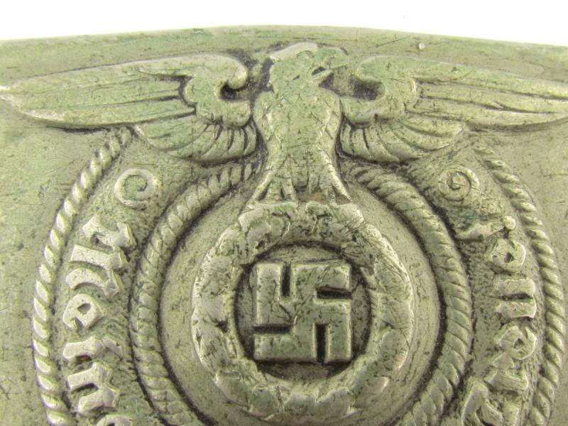Early Waffen-SS belt buckle in nickel silver by Overhoff (O&C ges. gesch.)