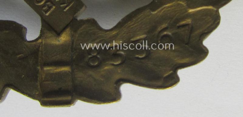 'SA-Sportabzeichen in Bronze' being an (unusually!) maker- (ie. 'Bonner KunstAbz. Bedarf'-) marked example that shows the (unique) impressed bearers'-number: '83367'