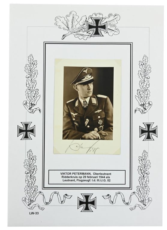 Signature of Luftwaffe KC Recipient 'Viktor Petermann'