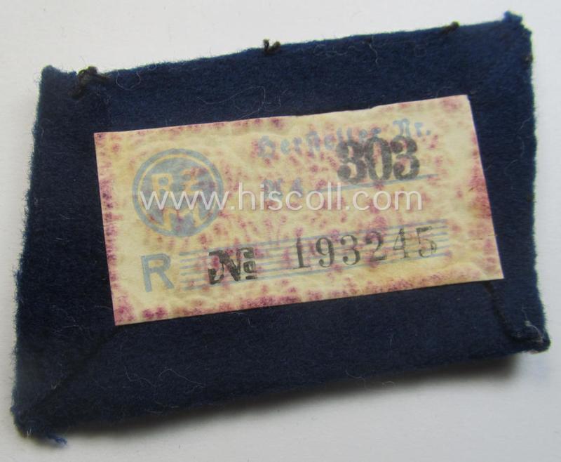 Single, SA (ie. 'Sturmabteilungen') collar-patch (ie. 'Kragenspiegel'): 'SA-Mitglied': 'SA-Standarte 14/87' ('SA-Gruppe Hansa o. Hessen')