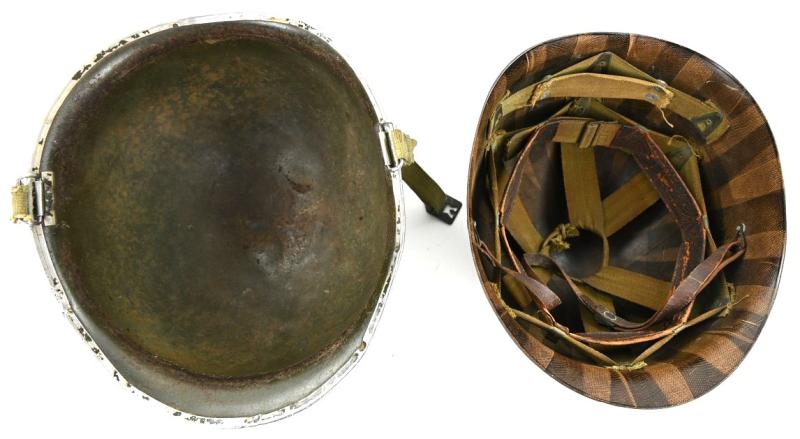 USN WW2 M1 5th Army Shore Patrol Helmet