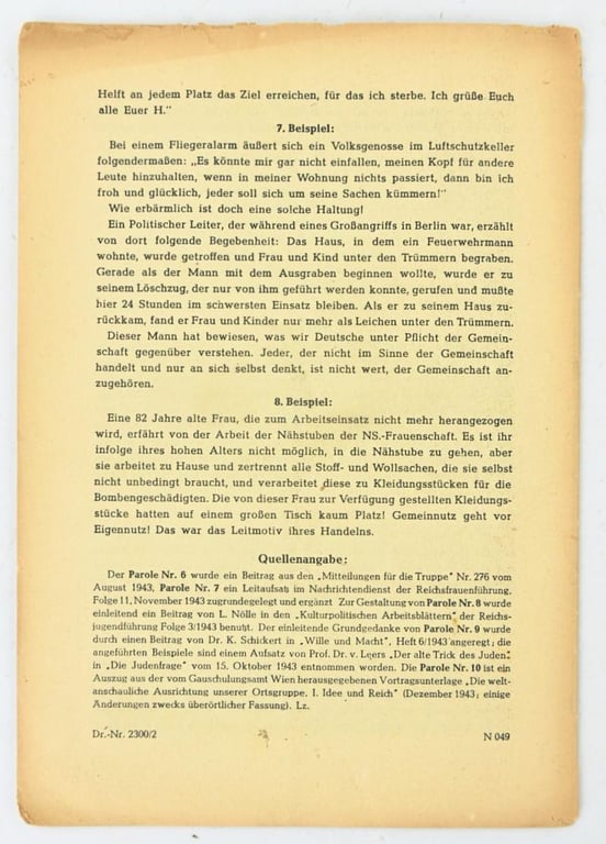 German NSDAP Hauptschulungsamt Booklet