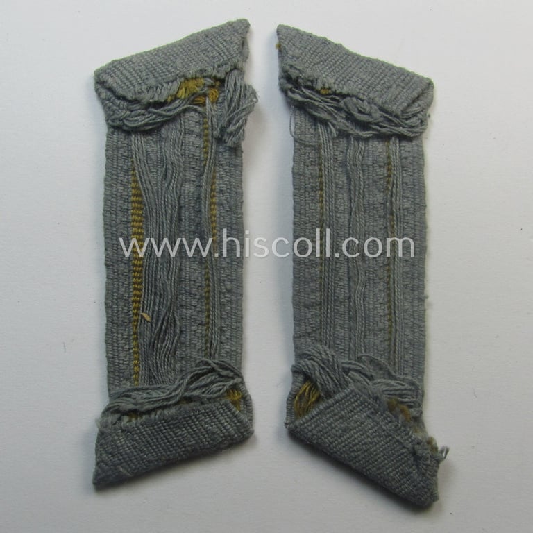 Fully matching pair of (I deem) early-war-period- and/or 'standard'-pattern, tropical-issued WH (Heeres) EM/NCO-type collar-patches (ie. 'Einheitskragenspiegel') that comes in a truly used- and/or carefully tunic-removed, condition