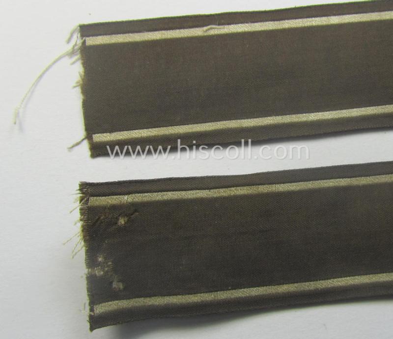 Superb - and actually rarely encountered! - example of the HJ/BDM- ('Hitlerjugend' ie. 'Bund Deutscher Mädel'-) cuff-title (ie. 'Ärmelstreifen') entitled: 'BDM-Osteinsatz' being an example as executed in the neat 'BeVo'-weave pattern