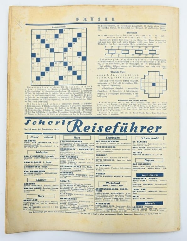 German Third Reich Magazine 'Die Woche' 1937