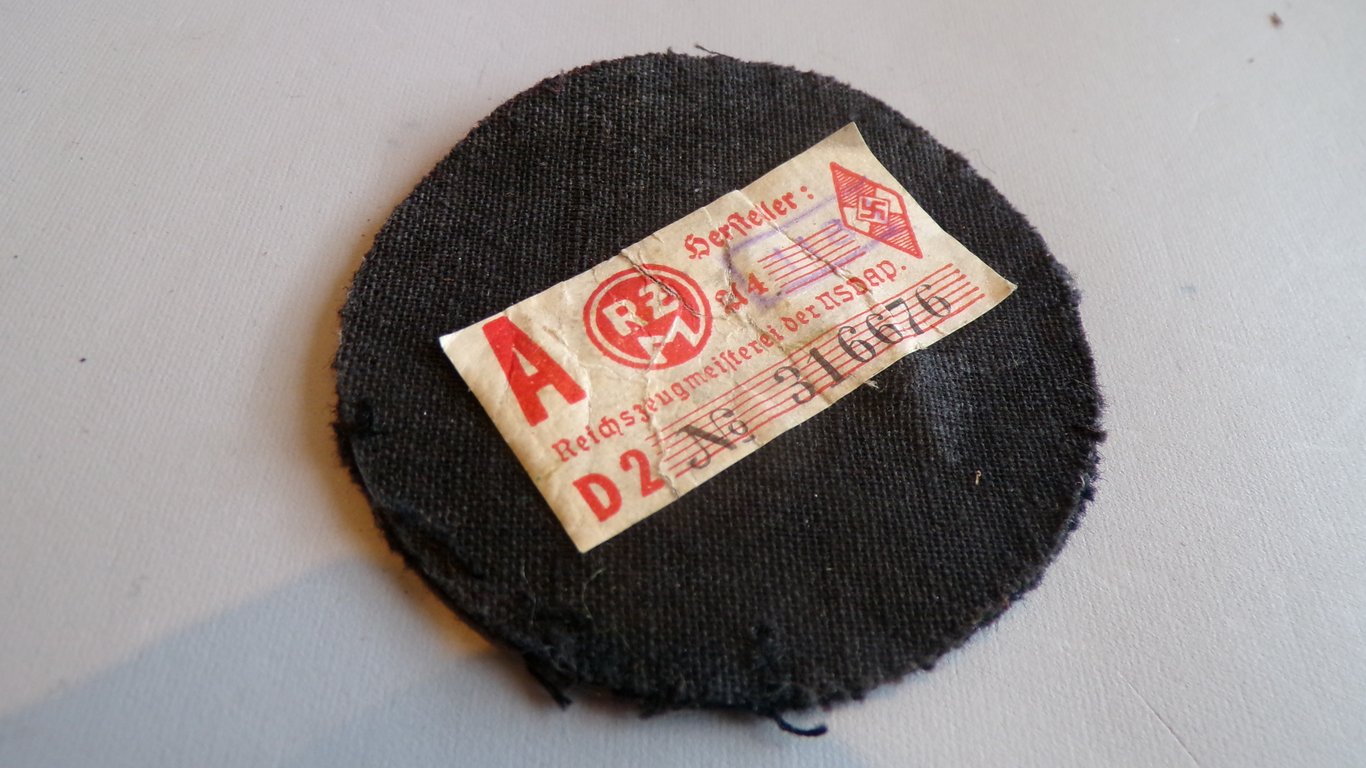 HJ Oberrottenführer Sleeve Rank Chevron with RZM Tag