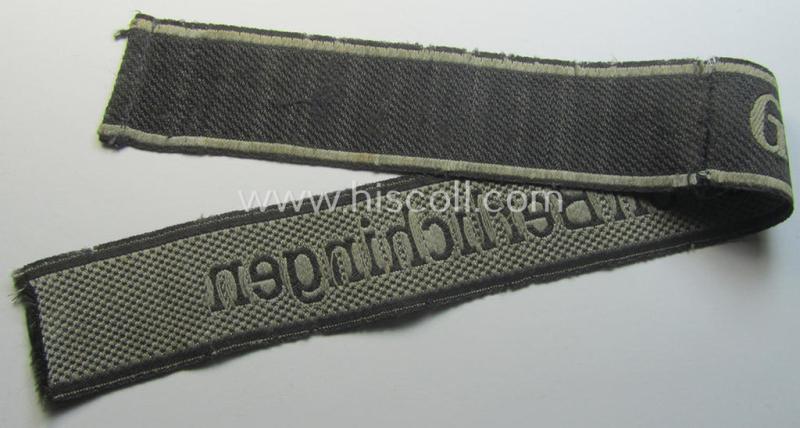 Truly worn Waffen-SS 1943/44-pattern cuff-title (ie. 'Ärmelstreifen') as executed in typical 'BeVo'-weave-pattern as was intended for a member within the: 17. SS-Panzergrenadier-Division 'Götz von Berlichingen'