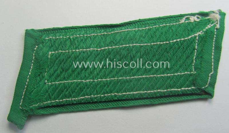 Regrettably single, (partly!) 'BeVo'-woven, NCO-pattern 'Ostvölker'-collar-tab as intended for an: 'Aserbaidschanischer'-volunteer within the 'Deutsche Wehrmacht' (ie. 'Zugführer' within the: 'Aserbaidschanisches Legion')