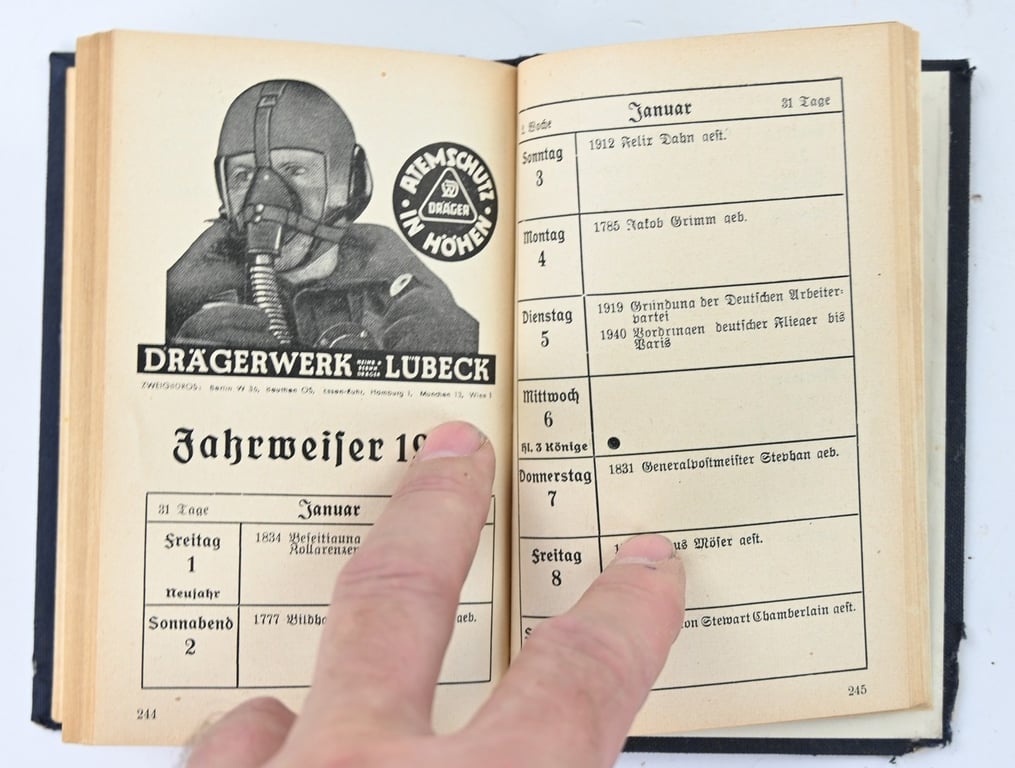 German LW Pocket Kalender 1943