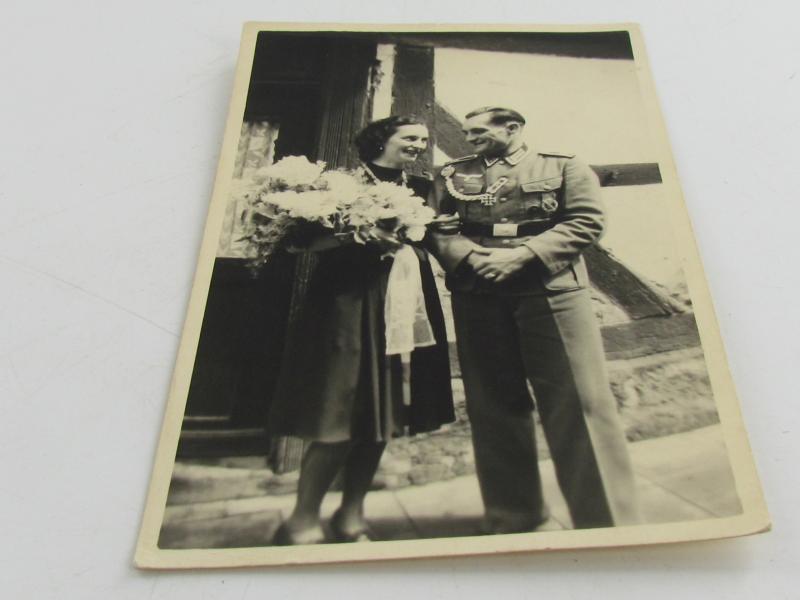 2x Portrait Photo of a Wehrmacht Soldier with his Wife