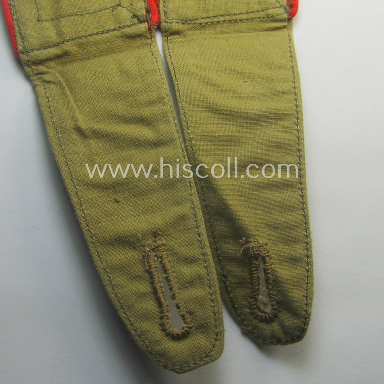 Pair of WH (Luftwaffe) 'tropical-styled', NCO-type shoulderstraps (as was specifically intended for usage onto the tropical-shirts ie. tunics) as was intended for a: 'Feldwebel. o. Wachtmeister der Flak-Art.-Trpn.'