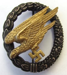Luftwaffe Paratrooper Badge by G.H. Osang, Dresden –...