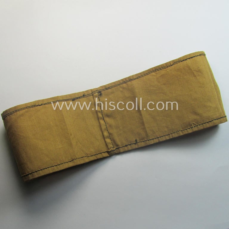 Superb, typically printed- and/or later-war-period, 'variant'-pattern, light-brown- and/or black-coloured so-called: 'Deutscher Volkssturm'-armband (ie. 'Armbinde') that comes in a hardly used- ie. worn condition