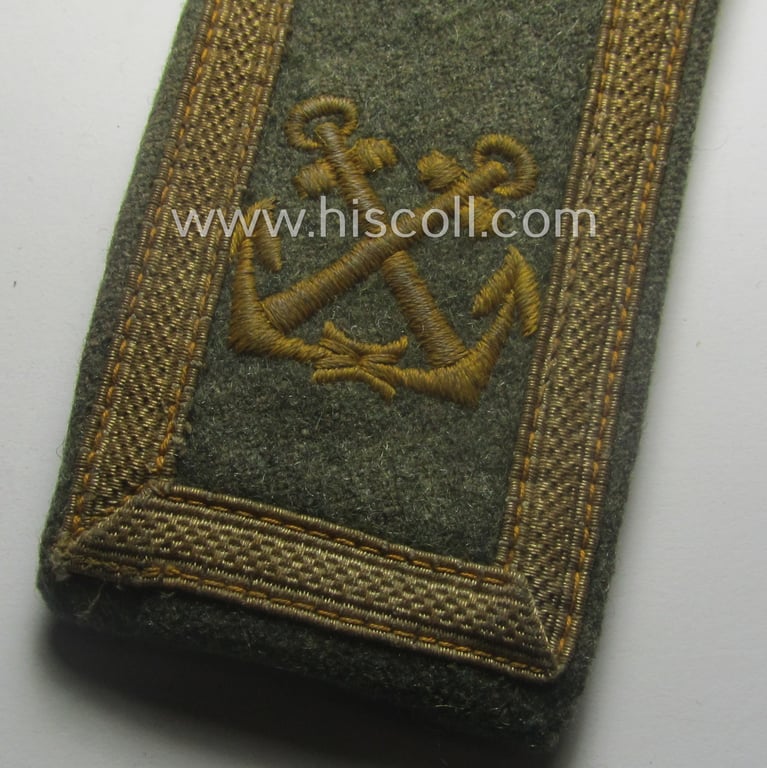 Single, 'cyphered' (and I deem early-war-period), WH (KM) NCO-type shoulderstrap: 'Unterfeldwebel eines Küsten-Artillerie-Abtlgs.'