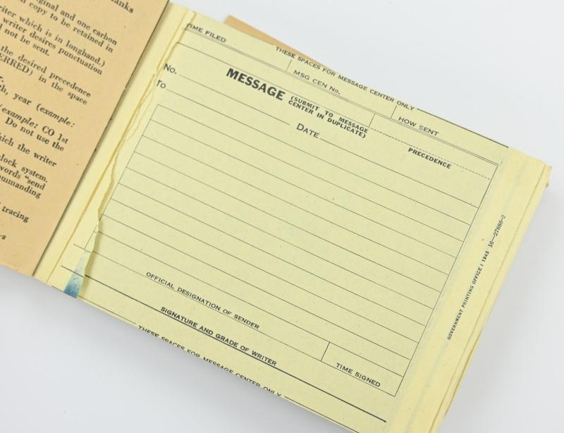 US WW2 Message Book M-210A