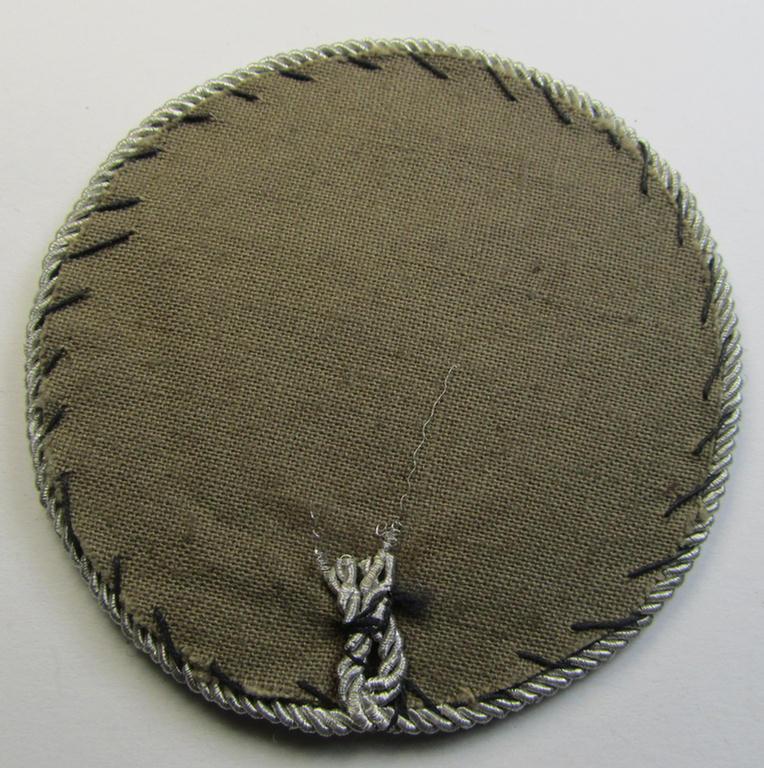 Attractive - and 'virtually mint' - example of a WH (Luftwaffe) machine-embroidered, trade- ie. special-career-patch (ie. 'Tätigkeitsabzeichen') having a silverish-grey-toned 'Kordel' attached as was intended for: 'LW-Kraftfahrpersonal'