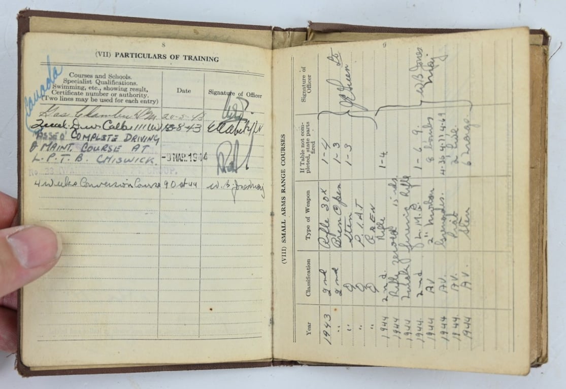 Canadian WW2 Service Book 'Russell Thompson' Canadian Queens Own Rifles