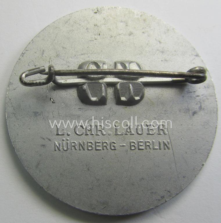 Aluminium-based, SA- (ie. 'Sturmabteilungen'-) related day-badge (ie. 'tinnie'), as was issued to commemorate an: 'SA'-gathering ie. rally entitled: 'Kampftage der SA - Gruppe Franken 1938'