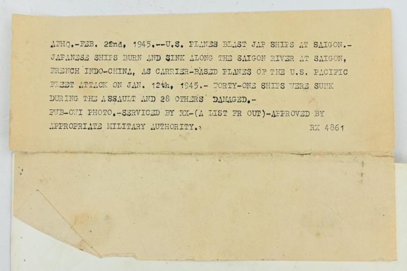 USAAF WW2 Press Picture 'French Indo China'