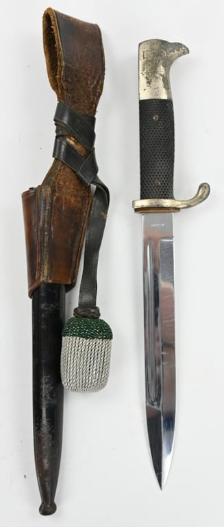 German WH Short K98 Parade Dress Bayonet with Frog and Portopee