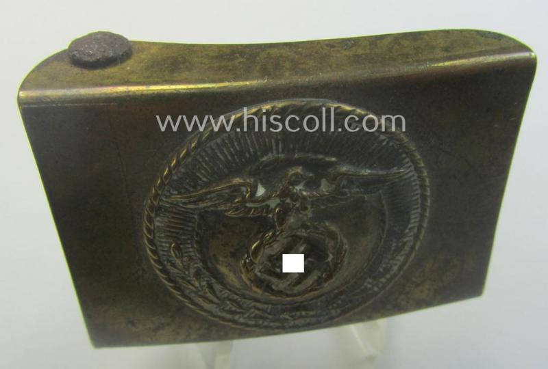 Smaller-sized- (and I deem pre-war-period!) so-called: SA (ie. 'Sturmabteilungen') copper- (ie. 'brass'-) based 'miniature- belt-buckle that comes in a moderately used- ie. worn, condtion