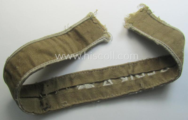 Moderately used WH cuff-title (ie. 'Ärmelstreifen') entitled: 'Afrika' (being a minimally shortened example that comes in an overall very nice- (ie. issued and clearly worn ie. once tunic-attached-), condition
