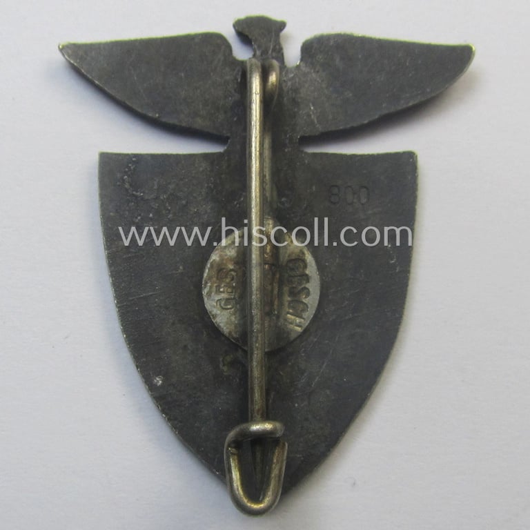 'High-quality'-produced example of a so-called: 'Ehrenzeichen des Nationalsozialistische Lehrerbund - 1933' (or: NSLB) being a genuine-silver-based ie. '800'-marked, example