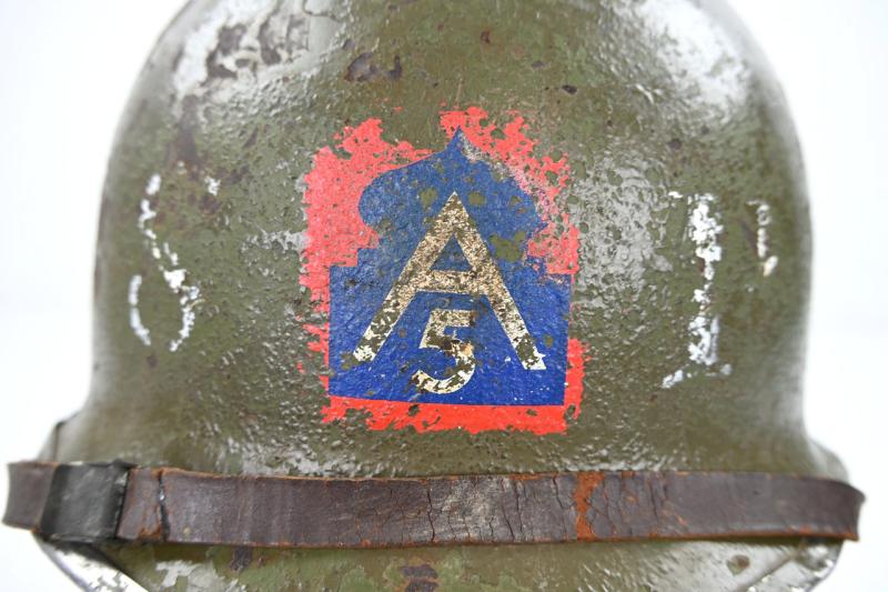 USN WW2 M1 5th Army Shore Patrol Helmet