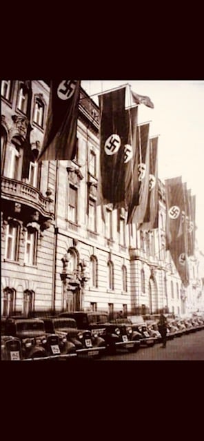 HUGE WWII GERMAN NSDAP PARTY BUILDING BANNER