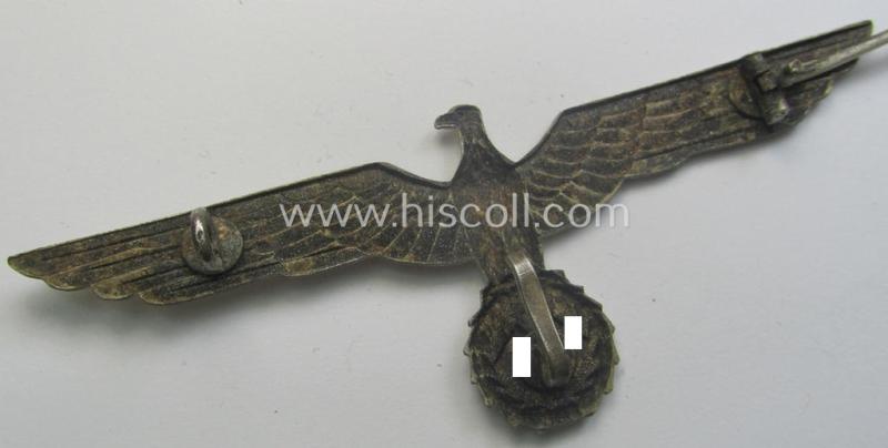WH (Heeres- o. KM) 'frosted' silver-toned- (and/or: typical 'Buntmetall'-based) officers'-pattern breast-eagle (ie. 'Metall Offiziers-Brustadler für die Sommeruniform')