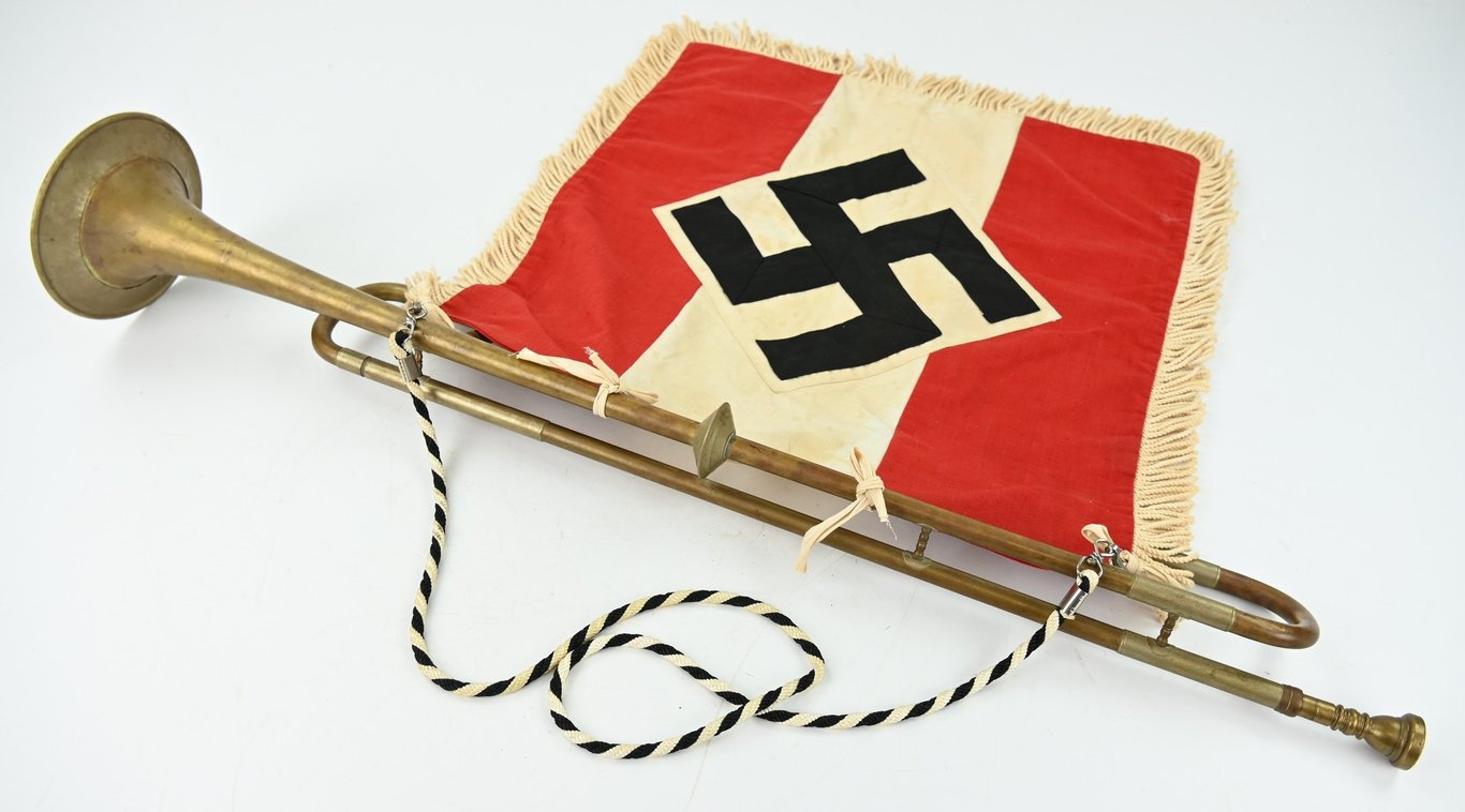 German Hitler Youth Trumpet & Fahne