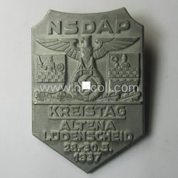 Commemorative- and/or aluminium-based, silver-toned - N.S.D.A.P.-related 'tinnie' being...
