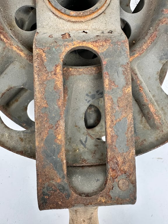 Original German WWII Big Hand Held Cable Reel With Wire Dated2 1942