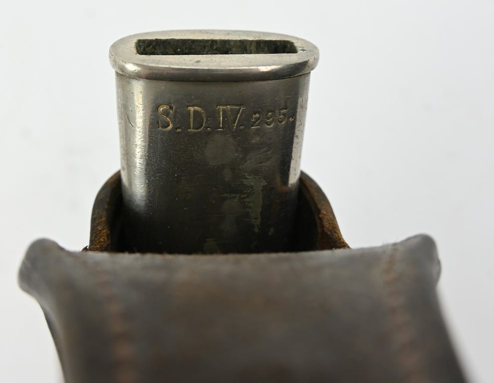 German Police Stag Handled Dress Bayonet with Frog